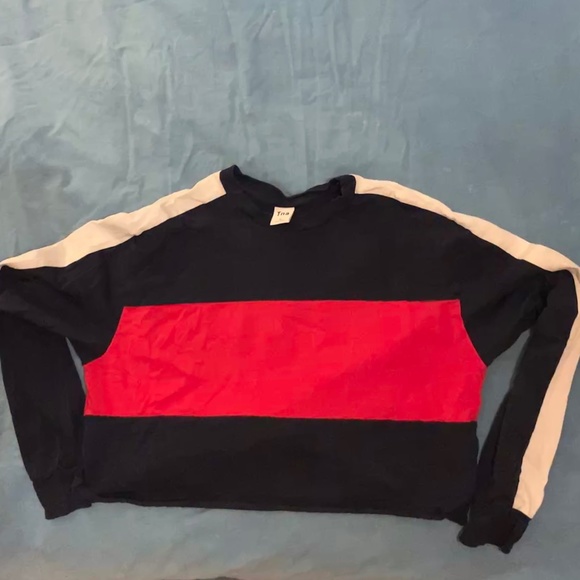 Aritzia TNA Striped Crop Long-Sleeve Shirt - Picture 2 of 4